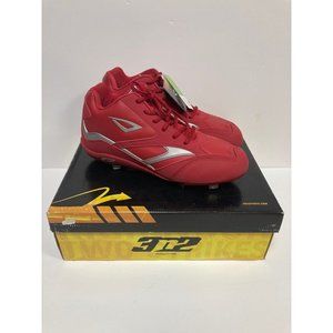 NEW 3N2 Showtime Mid Baseball Softball Cleats Mens Red Silver Size US Men 11.5 M
